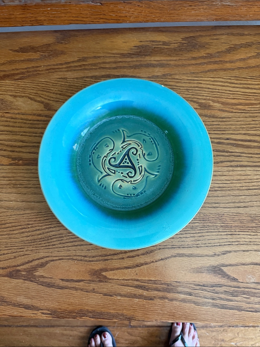 Fiesta Turquoise and Teal Decorative Ceramic Bowl